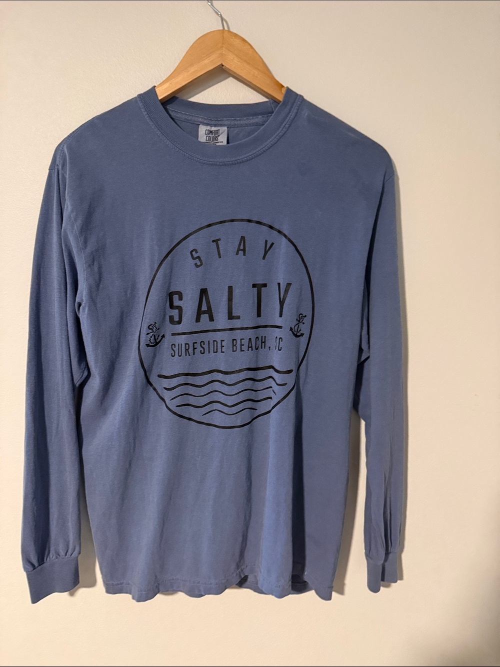 Comfort Colors Stay Salty Long-Sleeve Graphic Tee - Blue